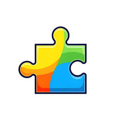 Obraz premium Vibrant, colorful puzzle piece symbolizing connection, solutions, and teamwork for modern business strategies and creative projects
