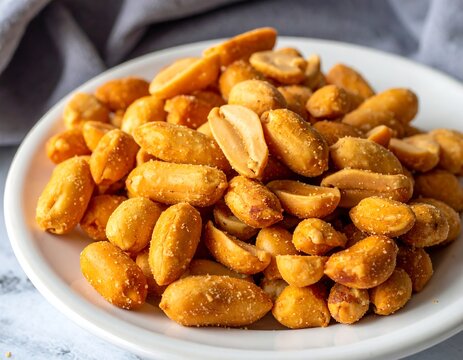 Roasted peanuts on a plate