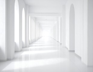Obraz premium Empty white hallway perspective (1)
