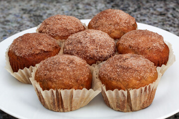Closeup of Homemade Breakfast Muffins on Kitchen Countertop