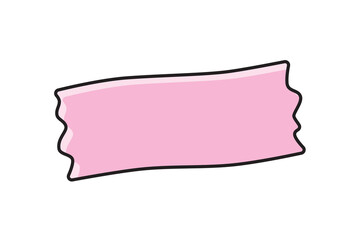 Pink adhesive tape piece strip illustration isolated vector