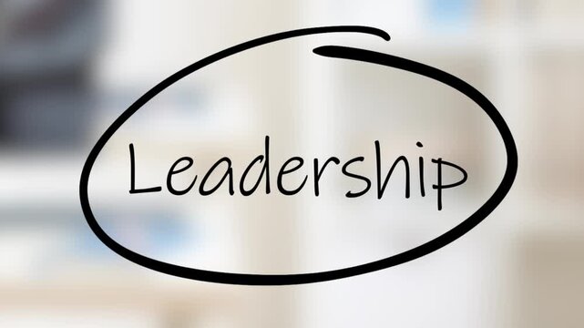 Leadership Handwriting using black marker on glass
