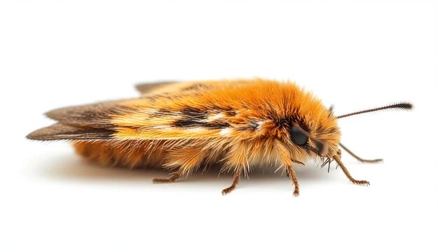 Brown common clothing moth isolated on white