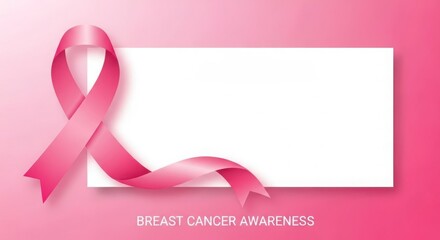 Pink Ribbon Symbolizing Breast Cancer Awareness and Support for Women Worldwide