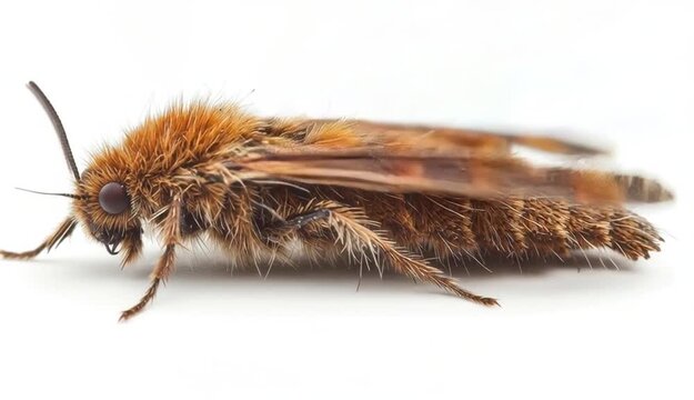 Brown common clothing moth isolated on white