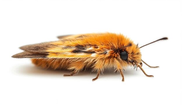 Brown common clothing moth isolated on white