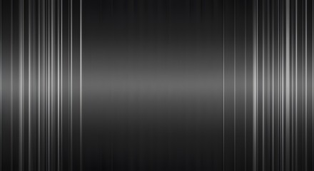 Obraz premium Dark gray abstract background with vertical lines and gradient lighting effect