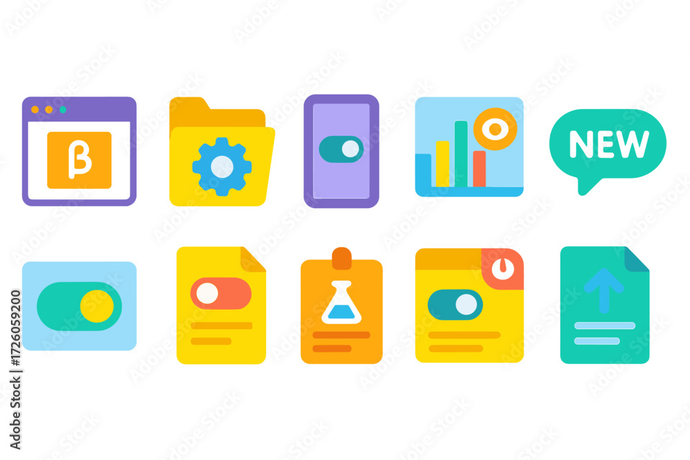 Poster “ui and app development icon set. flat style icons for interface and app design.”