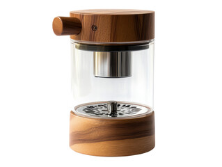 Wooden and Glass Tea Infuser PNG

