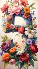 Floral capital letter design