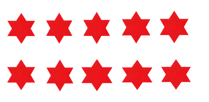 Red Star Collection – Array of Red Stars Isolated on Transparent Background PNG - Powered by Adobe