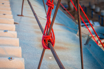 The ropes on the slate roof were improperly secured, resulting in the fall and death of a climber...