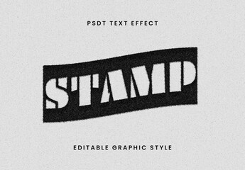 Gray Ink Stamp Text Effect Thick Texture Font