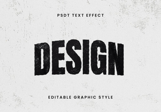 Black Print Stamp Text Effect Increasing Bold Font
