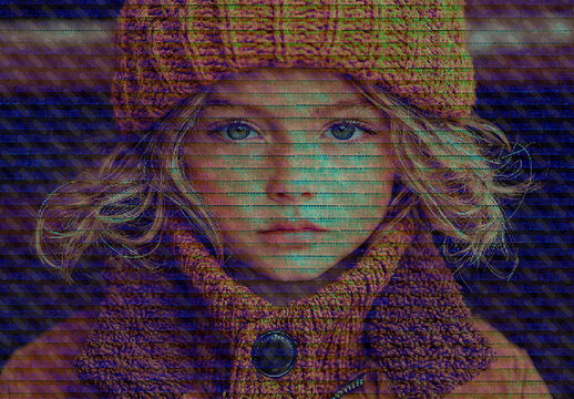 Brown And Orange Realistic Embroidered Patch Photo Effect