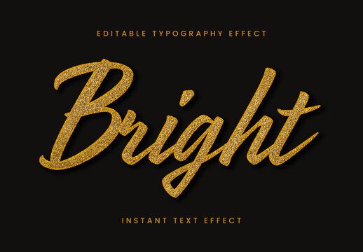 Gold Script Glitter Text Effect