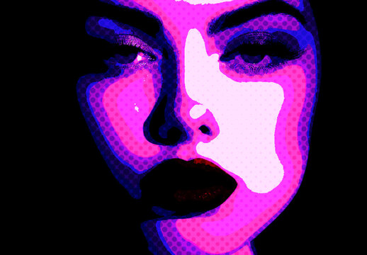 Pink And Black Cartoon Comic Book Photo Effect