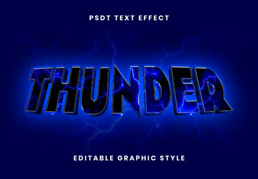 Blue And Black Storm Text Effect 3D Lightning Electric Font