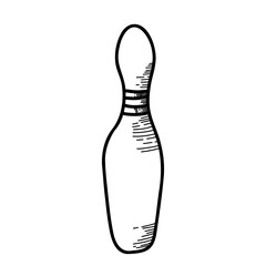 Bowling pin vector illustration in linework style. Ideal for bowling centers, sport-themed projects, and recreational graphics.

