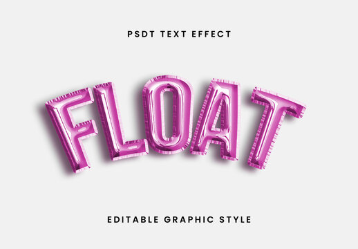 Pink Foil Balloon Text Effect Inflatable Floating 3D Font