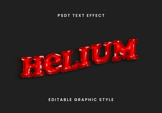 Red Balloon Text Effect 3D Helium Inflated Shiny Font