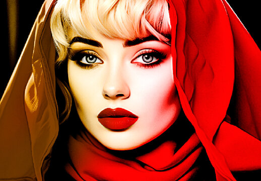 Red And Black Oil Painting Photo Effect