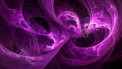 Ethereal, swirly, purple and white abstract fractal art against a dark backdrop