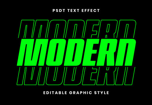 Green Perspective Text Effect 3D Lines Bold Font