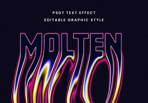 Colorful Melted Font Molten Liquid Distorted Text Effect