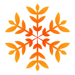 Orange leaf pattern design on transparent background

