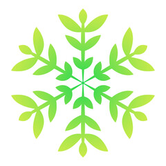Green leaf pattern design on transparent background
