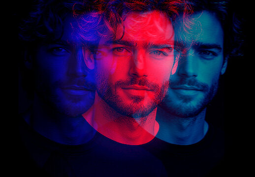  Triple Halftone Color Exposure Photo Effect