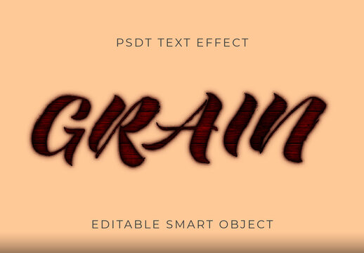 Dark Red Carved Wood Text Effect Slanted Elegant Font