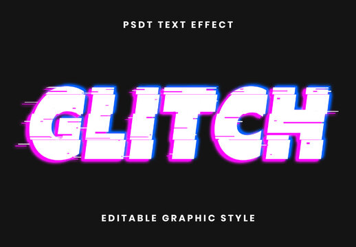 Pink and Blue Glitch Text Effect RGB Digital 3D Font