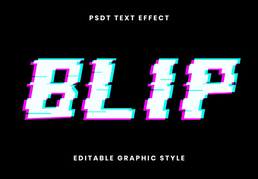 Purple and Blue Glitch Text Effect Distorted Pixel Font