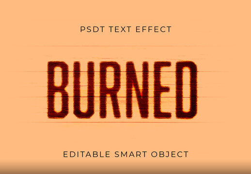 Red Burn Wood Text Effect Rustic Bold Font