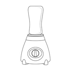 Black and white vector illustration of a blender. Kitchen appliance line art, perfect for recipe books, cooking icons, and healthy lifestyle designs.