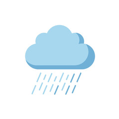 Light blue cloud with downward slanting rain lines