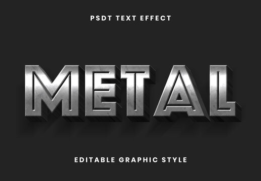 Gray Brushed Surface Anodized Titanium Text Effect 3D Metal Font