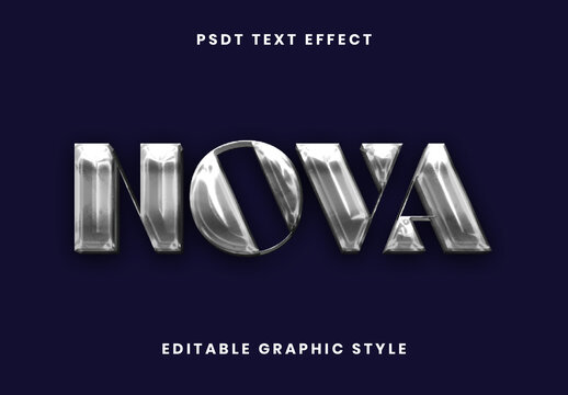 Gray Gradient Metal Anodized Titanium Text Effect Glossy Font