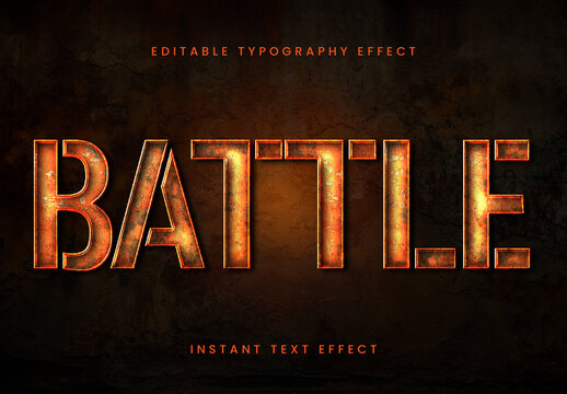 Orange And Yellow Epic Trailer Cinematic Text Effect Rusty Metal Font