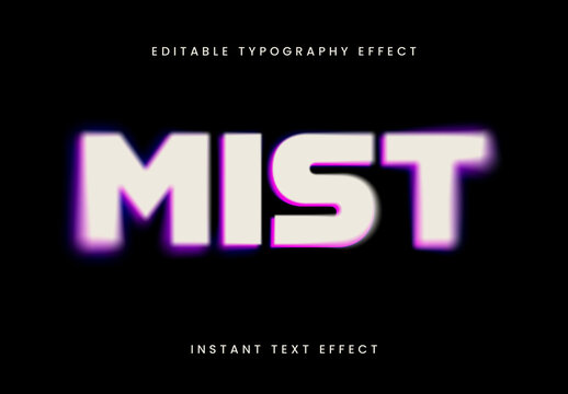 White Haze Text Effect Mist Light 3D Font
