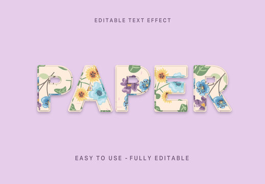 Floral Paper Cut Text Effect