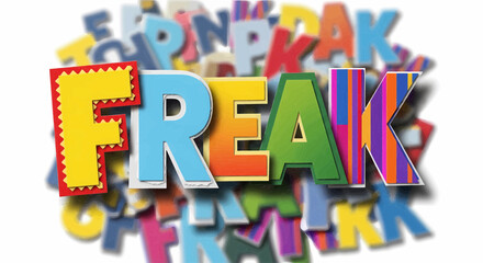 Fototapeta premium Colorful Freak word with alphabet background vector illustration