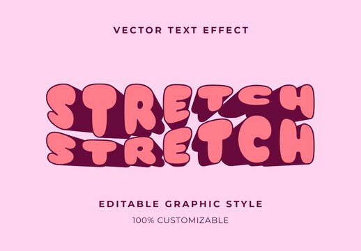 Pink Warped 3d Text Effect Stretch Bubble Font