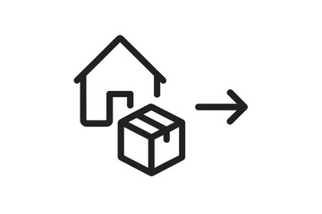 Package Return from Home Reverse Logistics Icon Vector