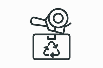 Recycling Box Inspection Reverse Logistics Icon Vector
