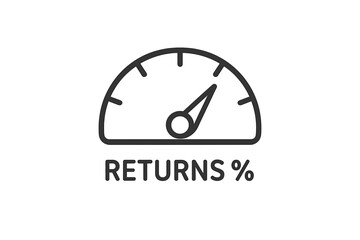 Returns Percentage Dashboard Icon Vector