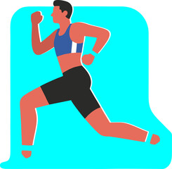 A runner is running on the track.