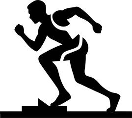 A runner is running on the track.